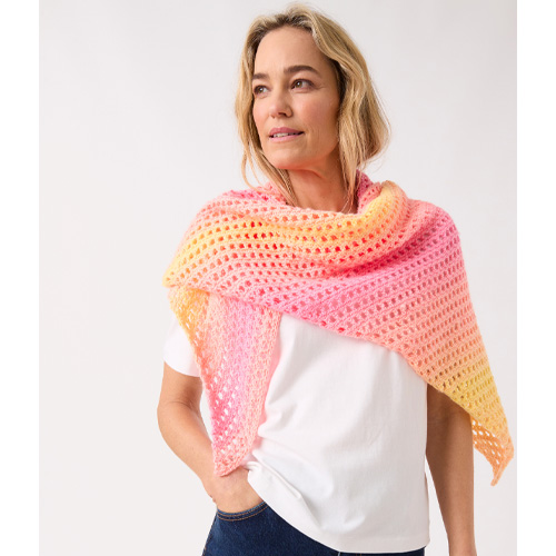 Jewelspun Ombre #10849 - Crochet Shawl In One