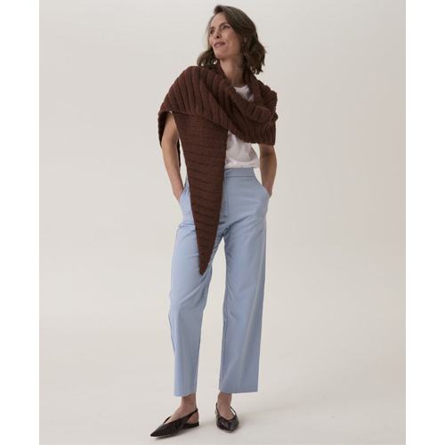 Loveful Bio Blend #10919 - Clam Shell Ribbed Shawl - Image 2