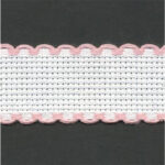 Zweigart Aida Band 14ct/25mm - 5m - 25mm, 14 White/Pink