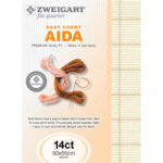 Easy Count Aida FQ 14ct - 2199 Cream Orange Grid