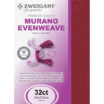Zweigart Murano FQ 32ct - 9060 Ruby Wine